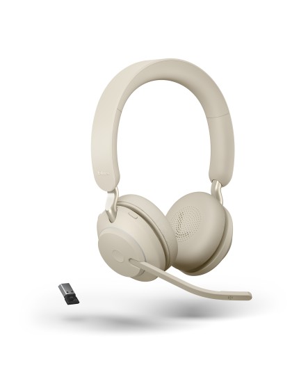 Jabra Evolve2 65 UC USB-A beige stereo headset