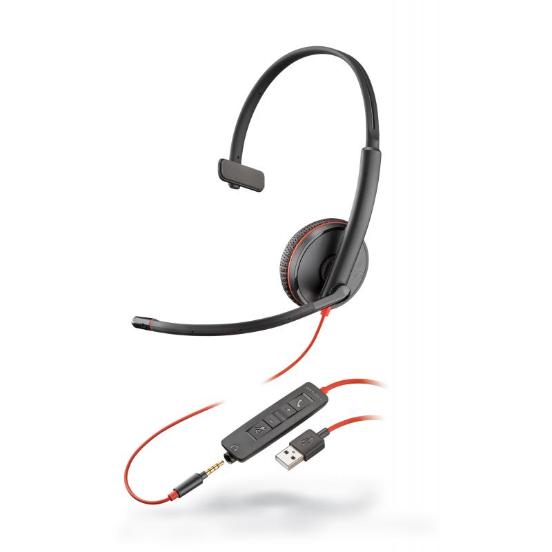 Poly C3215 BlackWire USB-A mono headset