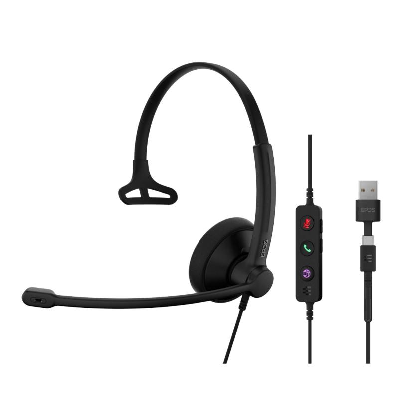 Epos Impact 100 MS USB-C/A svart mono headset