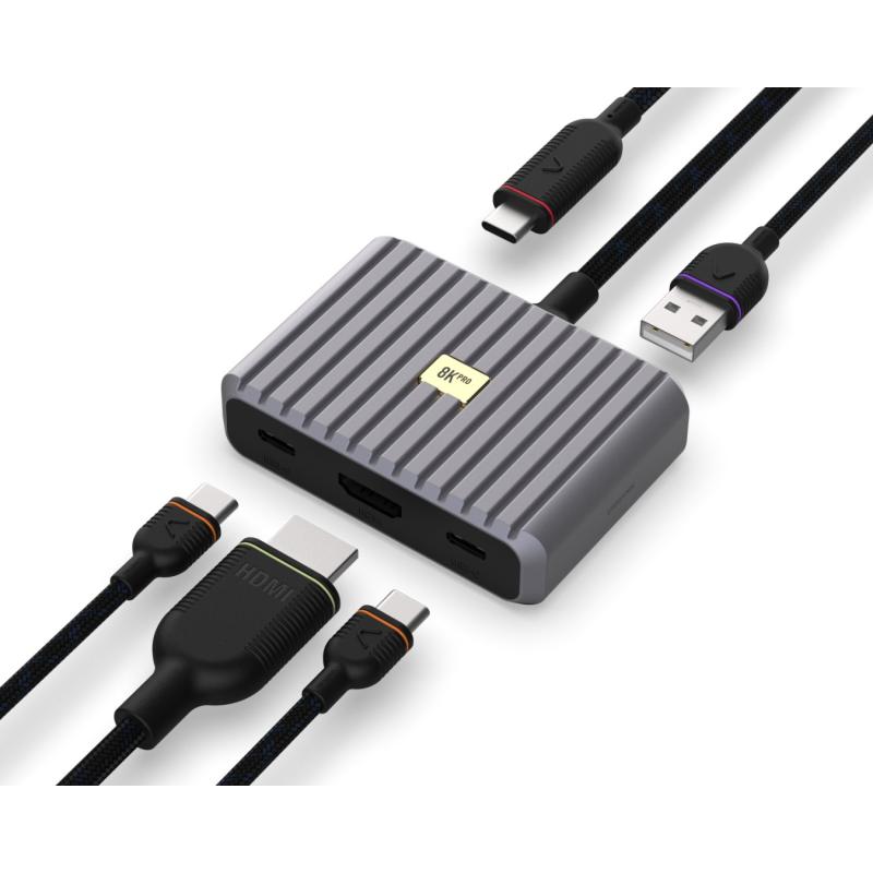 Unisynk 8K pro 5-portars grå USB-C hub