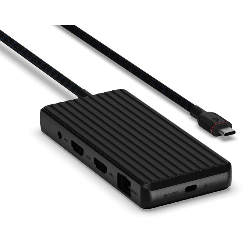 Unisynk 9-portars USB-C hub för dubbla skärmar