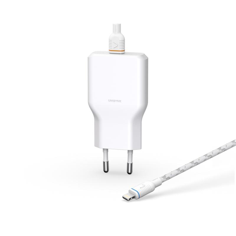 Unisynk USB-C Lightning Slim 2 meter väggladdarkit