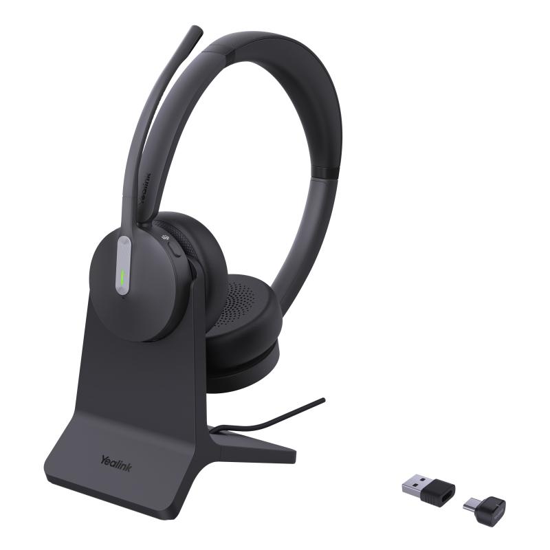 Yealink BH70 Dual med laddningsställ trådlöst Bluetooth USB-C USB-A svart stereo headset
