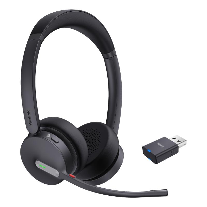 Yealink WH64 Hybrid Dual Teams trådlöst DECT Bluetooth svart stereo headset